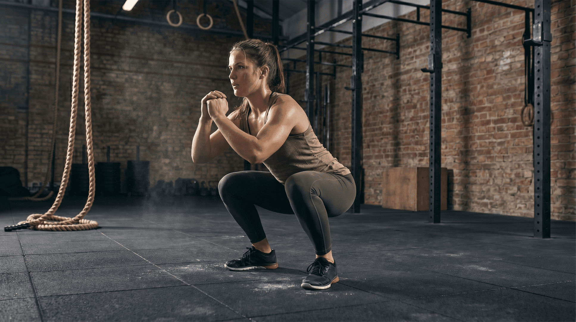 Woman performing air squats