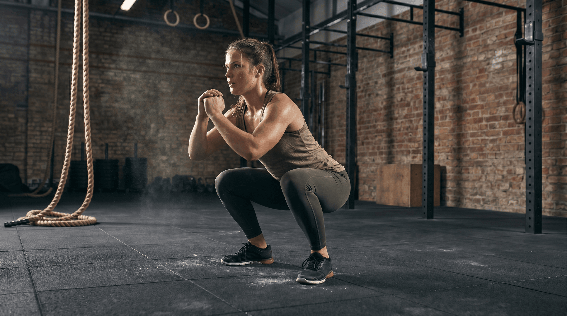 Woman performing air squats