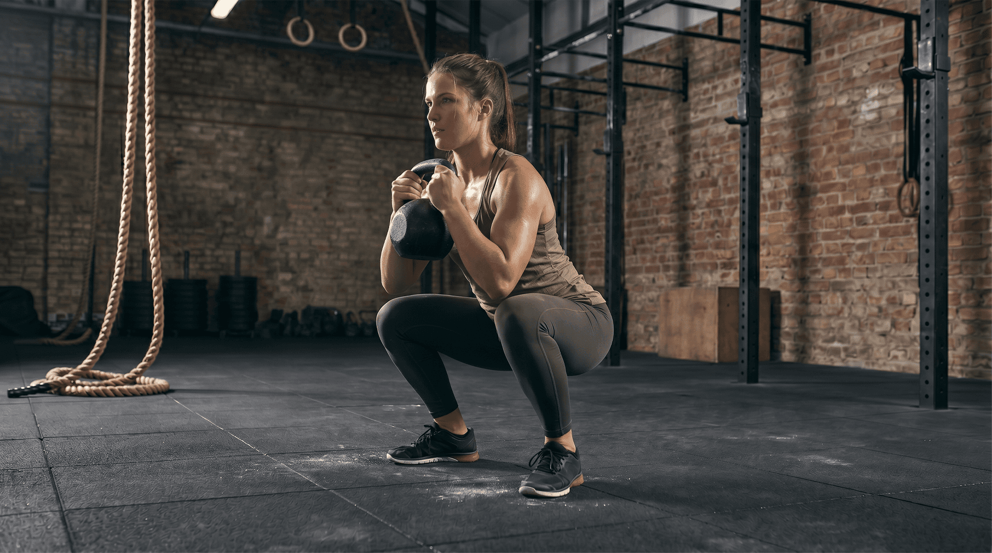 Woman performing goblet squats