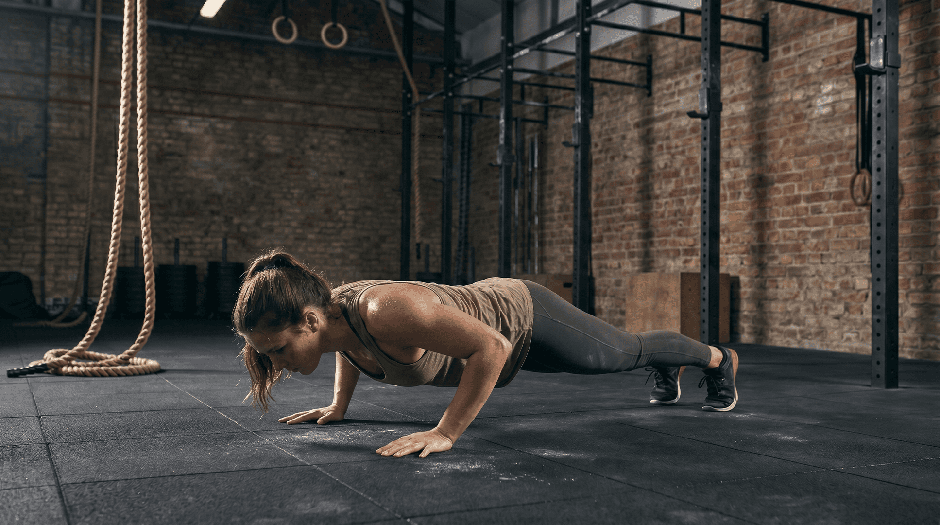 Woman performing push-ups