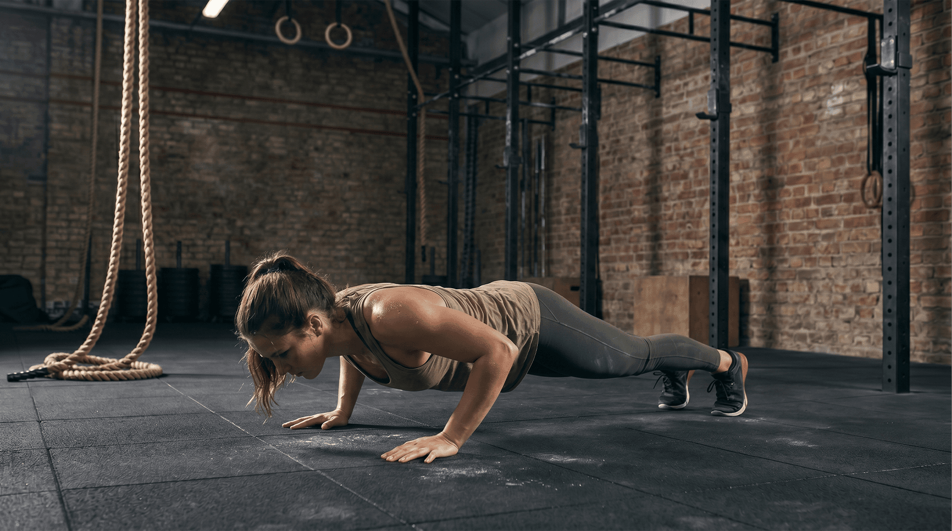 Woman performing push-ups