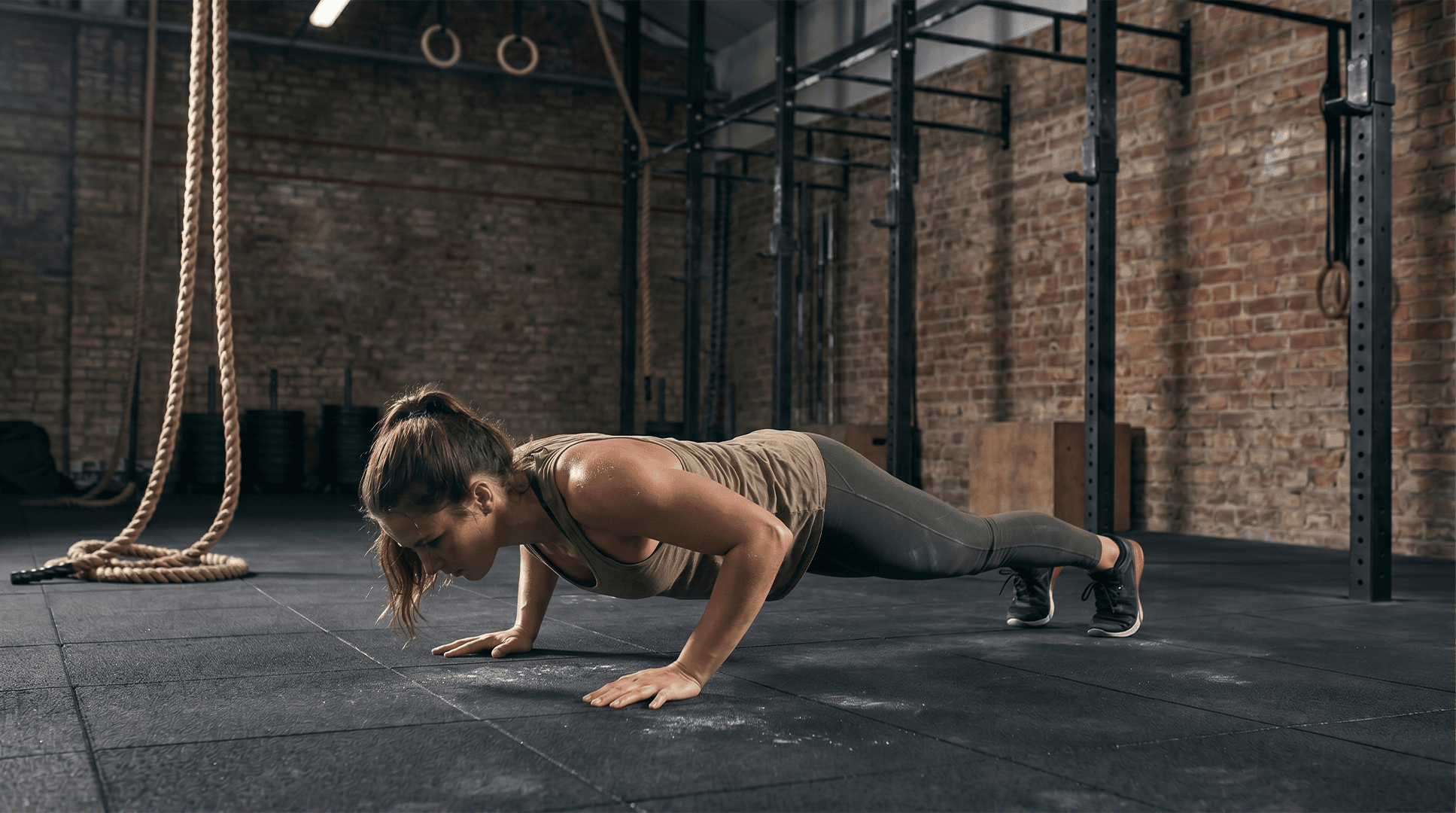 Woman performing push-ups
